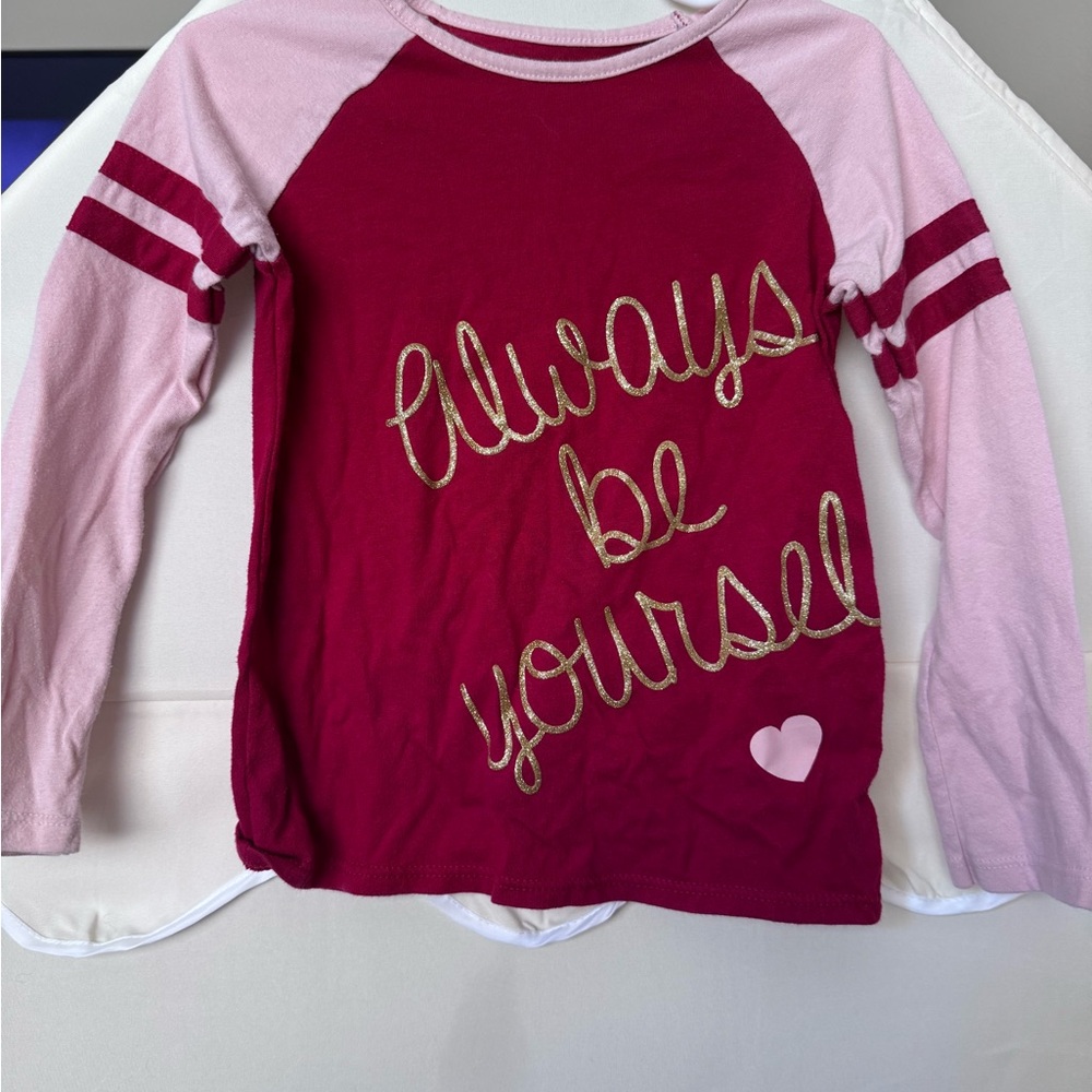 Garanimals Burgundy and Light Pink Long Sleeve Tee
